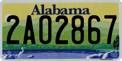 AL license plate 2AO2867