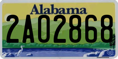 AL license plate 2AO2868
