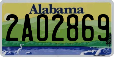 AL license plate 2AO2869