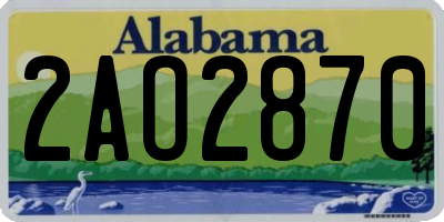 AL license plate 2AO2870