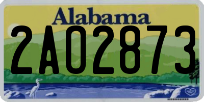 AL license plate 2AO2873