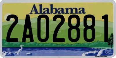 AL license plate 2AO2881