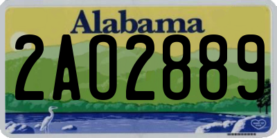 AL license plate 2AO2889