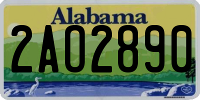 AL license plate 2AO2890