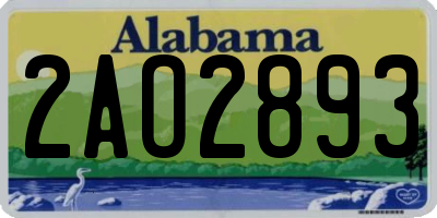 AL license plate 2AO2893
