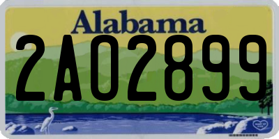 AL license plate 2AO2899