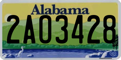 AL license plate 2AO3428