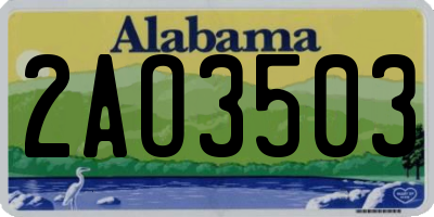 AL license plate 2AO3503