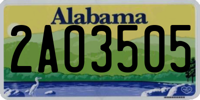 AL license plate 2AO3505