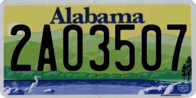 AL license plate 2AO3507