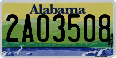 AL license plate 2AO3508