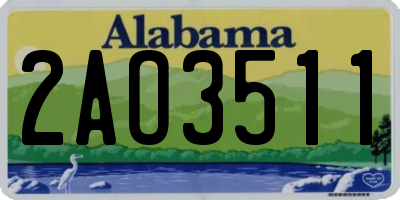 AL license plate 2AO3511