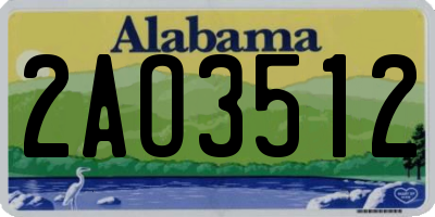 AL license plate 2AO3512