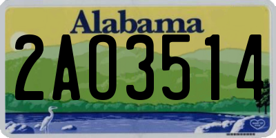 AL license plate 2AO3514