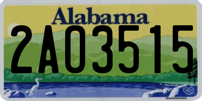 AL license plate 2AO3515