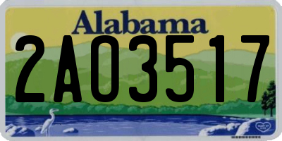AL license plate 2AO3517
