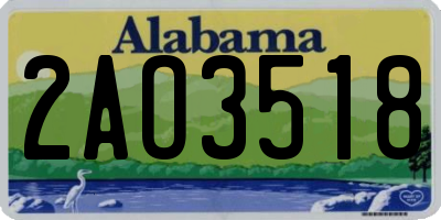 AL license plate 2AO3518