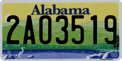 AL license plate 2AO3519