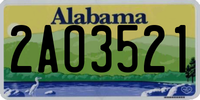 AL license plate 2AO3521