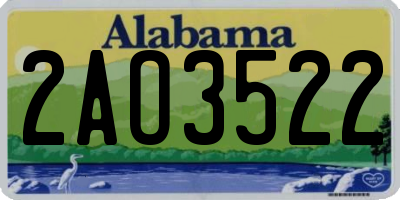 AL license plate 2AO3522
