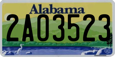 AL license plate 2AO3523