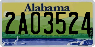 AL license plate 2AO3524