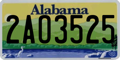 AL license plate 2AO3525