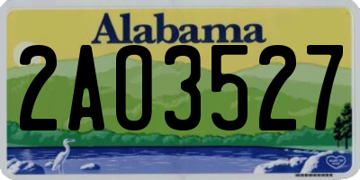 AL license plate 2AO3527