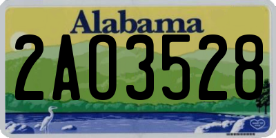 AL license plate 2AO3528