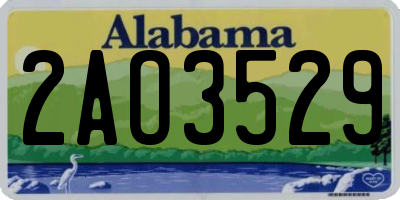 AL license plate 2AO3529