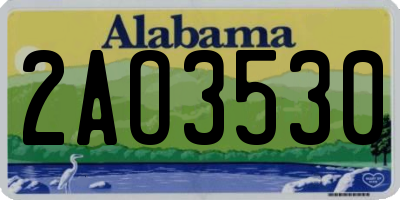 AL license plate 2AO3530