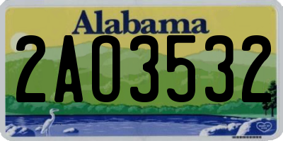 AL license plate 2AO3532