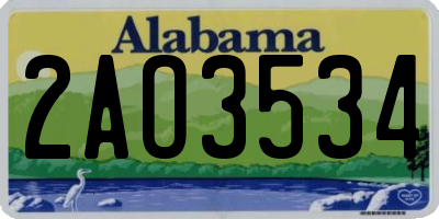 AL license plate 2AO3534
