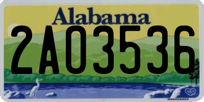 AL license plate 2AO3536