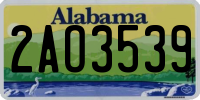 AL license plate 2AO3539