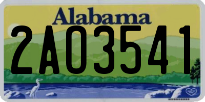 AL license plate 2AO3541