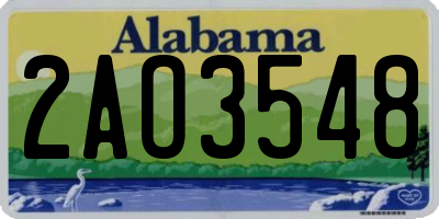 AL license plate 2AO3548