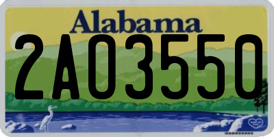 AL license plate 2AO3550