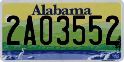 AL license plate 2AO3552