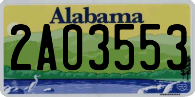 AL license plate 2AO3553