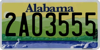 AL license plate 2AO3555