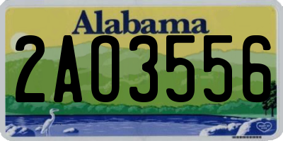 AL license plate 2AO3556