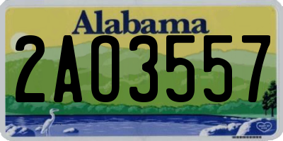 AL license plate 2AO3557