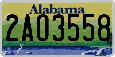 AL license plate 2AO3558