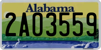 AL license plate 2AO3559