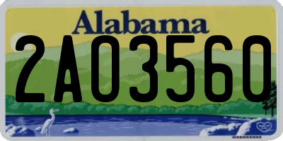 AL license plate 2AO3560