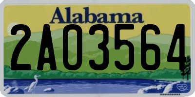 AL license plate 2AO3564