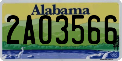 AL license plate 2AO3566