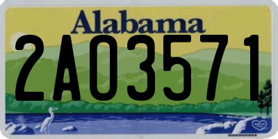 AL license plate 2AO3571
