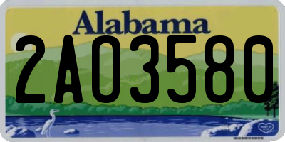 AL license plate 2AO3580